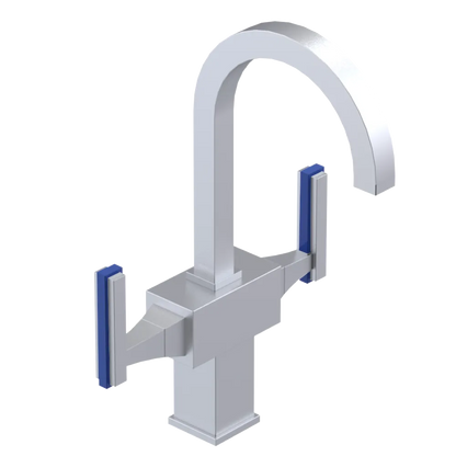 Rubinet Single Hole Dual Handle Lav. Set. (less drain) Satin Chrome