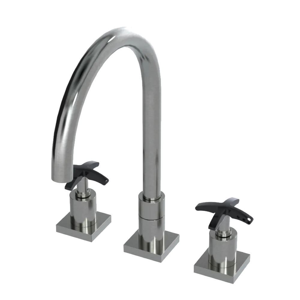 Rubinet Widespread Kitchen Set Satin Nickel
