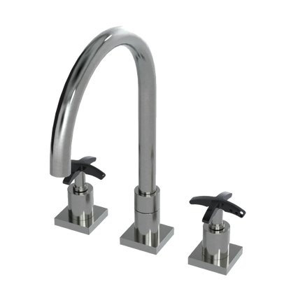 Rubinet Widespread Kitchen Set Satin Nickel