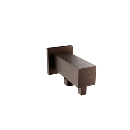 Baril Square wall-mounted 1/2" F supply elbow with integrated volume control