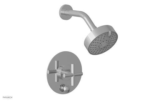 Phylrich TRANSITION - Pressure Balance Shower and Diverter Set (Less Spout), Cross Handle 4-087
