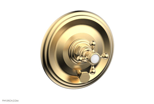Phylrich HEX TRADITIONAL Pressure Balance Shower Plate with Diverter and Handle Trim Set 4-095