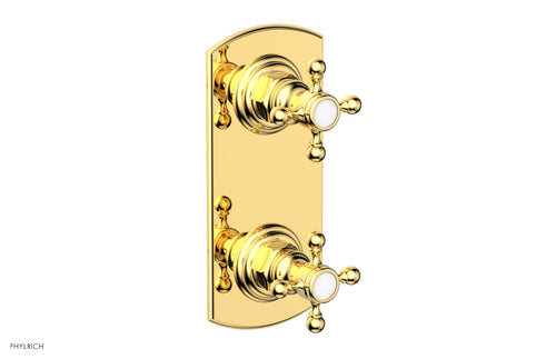 Phylrich HEX TRADITIONAL 1/2" Thermostatic Valve with Volume Control or Diverter Cross Handles 4-099