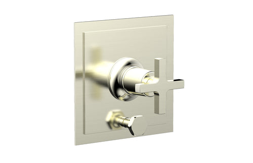Phylrich HEX MODERN Pressure Balance Shower Plate with Diverter and Handle Trim Set - Cross Handle 4-101