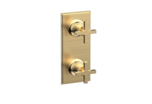 Phylrich HEX MODERN Cross Handle Pair Trim Set for Thermostatic Control with Volume Control or Diverter 4-105
