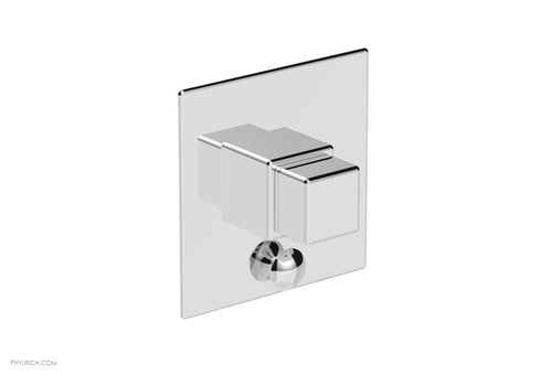 Phylrich MIX Pressure Balance Shower Plate with Diverter and Handle Trim Set - Cube Handle 4-110