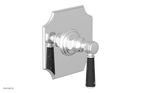 Phylrich HENRI 1/2" Mini Thermostatic Shower Trim - Black Marble Handle 4-159