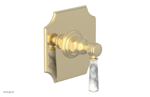 Phylrich HENRI 1/2" Mini Thermostatic Shower Trim - White Marble Handle 4-159