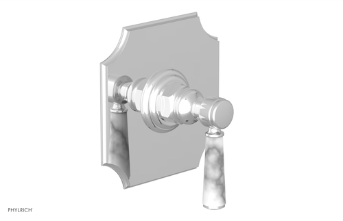 Phylrich HENRI 1/2" Mini Thermostatic Shower Trim - White Marble Handle 4-159