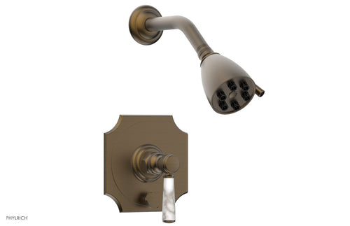 Phylrich HENRI Pressure Balance Shower and Diverter Set -White Marble Handle (Less Spout) 4-163