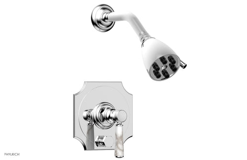 Phylrich HENRI Pressure Balance Shower and Diverter Set -White Marble Handle (Less Spout) 4-163