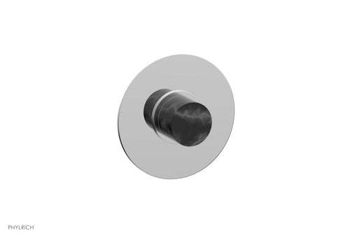 Phylrich BASIC II 1/2" Mini Thermostatic Round Shower Trim Black Marble Handle 4-174
