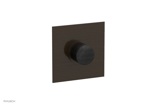 Phylrich BASIC II 1/2" Mini Thermostatic Square Shower Trim Black Marble Handle 4-178