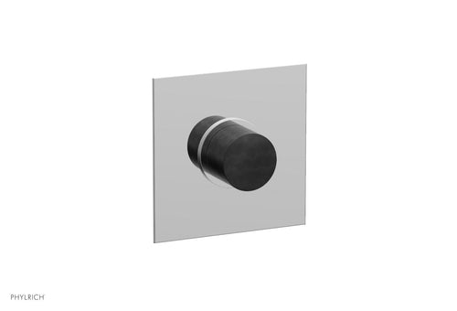 Phylrich BASIC II 1/2" Mini Thermostatic Square Shower Trim Black Marble Handle 4-178