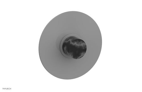 Phylrich BASIC II 1/2" Mini Thermostatic Round Shower Trim Black Marble Handle 4-174