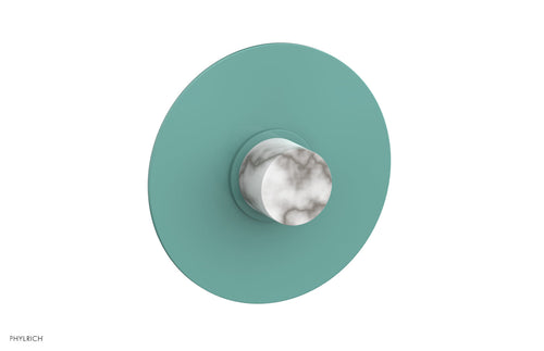 Phylrich BASIC II 3/4" Shower Trim Plate, White Marble Handle 4-182