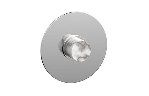 Phylrich BASIC II 3/4" Shower Trim Plate, White Marble Handle 4-182