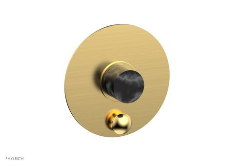 Phylrich BASIC II Pressure Balance Shower Plate with Diverter and Handle Trim Set - Black Marble 4-198