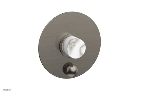 Phylrich BASIC II Pressure Balance Shower Plate with Diverter and Handle Trim Set - White Marble 4-198
