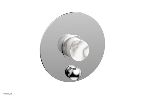 Phylrich BASIC II Pressure Balance Shower Plate with Diverter and Handle Trim Set - White Marble 4-198