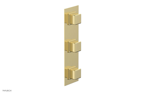 Phylrich MIX Thermostatic Valve with Two Volume Control - Cube Handles 4-218