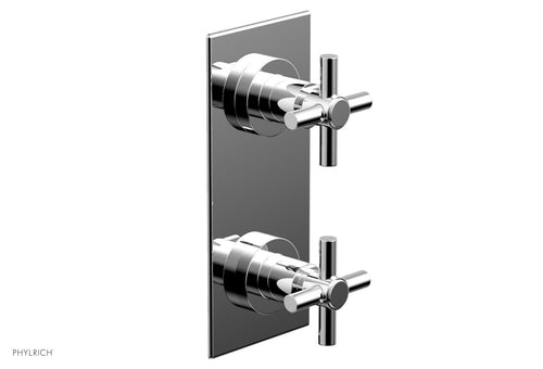 Phylrich BASIC 1/2" Thermostatic Valve with Volume Control or Diverter Cross Handles 4-350