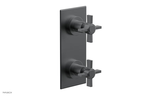 Phylrich BASIC 1/2" Thermostatic Valve with Volume Control or Diverter Blade Cross Handles 4-356