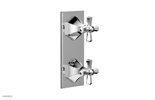 Phylrich LE VERRE & LA CROSSE Thermostatic Valve with Volume Control or Diverter - Cross Handles 4-392