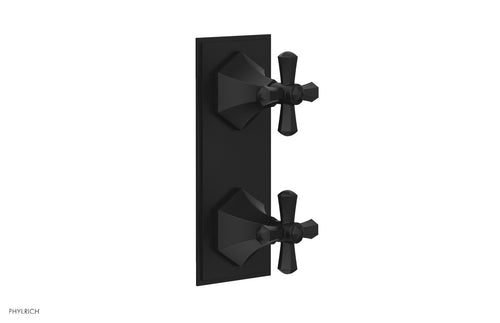 Phylrich LE VERRE & LA CROSSE Thermostatic Valve with Volume Control or Diverter - Cross Handles 4-392