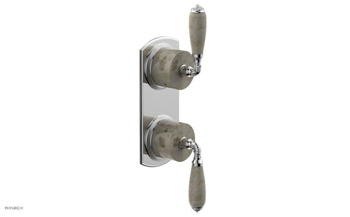 Phylrich VALENCIA - Thermostatic Valve with Volume Control or Diverter, Beige Marble Lever Handles 4-453D