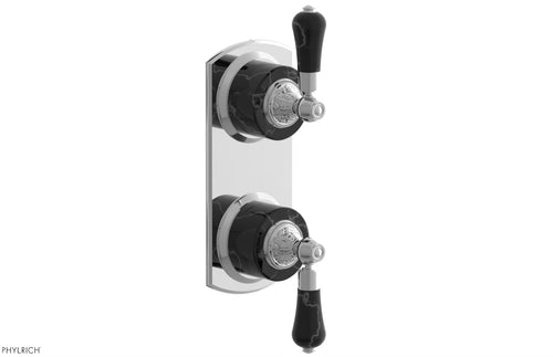 Phylrich VERSAILLES 1/2" Mini Thermostatic Valve with Volume Control or Diverter - Frienze Black Lever Handles 4-459C