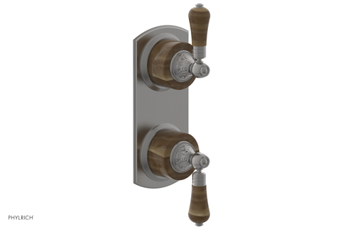 Phylrich VERSAILLES 1/2" Mini Thermostatic Valve with Volume Control or Diverter - Montaione Brown Onyx Lever Handles 4-459E