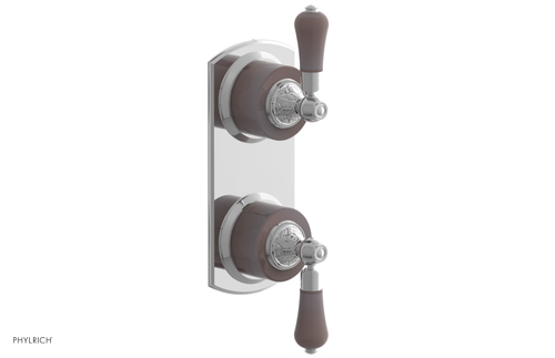 Phylrich VERSAILLES 1/2" Mini Thermostatic Valve with Volume Control or Diverter - Pink Onyx Lever Handles 4-459G