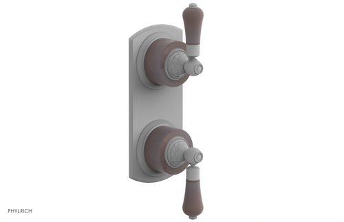 Phylrich VERSAILLES 1/2" Mini Thermostatic Valve with Volume Control or Diverter - Pink Onyx Lever Handles 4-459G