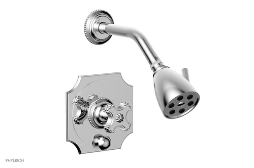 Phylrich MARVELLE Pressure Balance Shower and Diverter Set (Less Spout), Cross Handle 4-477