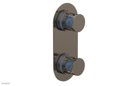Phylrich JOLIE- Thermostatic Valve with Volume Control or Diverter with "Light Blue" Accents 4-589