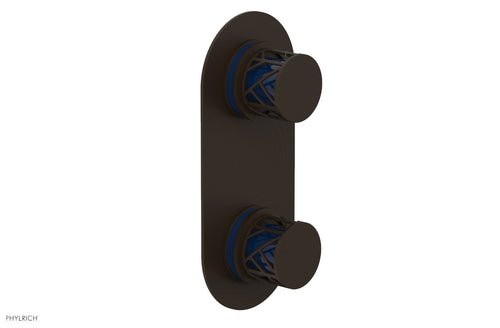 Phylrich JOLIE- Thermostatic Valve with Volume Control or Diverter with "Navy Blue" Accents 4-589