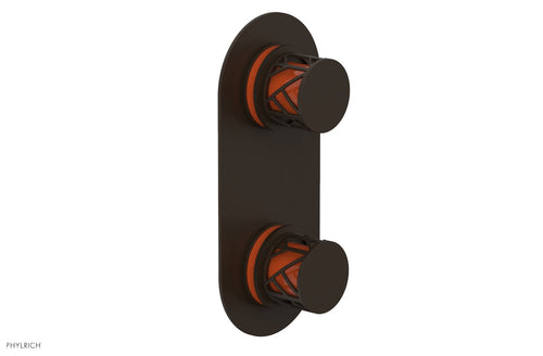 Phylrich JOLIE- Thermostatic Valve with Volume Control or Diverter with "Orange" Accents 4-589