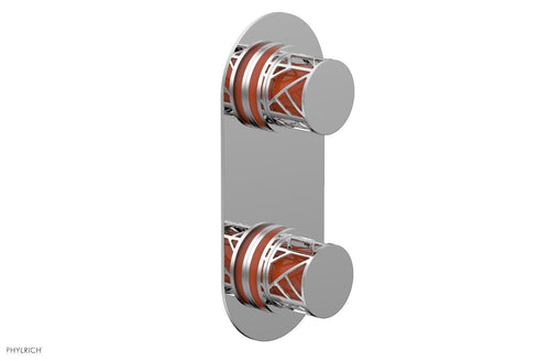 Phylrich JOLIE- Thermostatic Valve with Volume Control or Diverter with "Orange" Accents 4-589