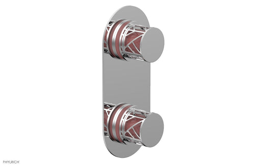 Phylrich JOLIE- Thermostatic Valve with Volume Control or Diverter with "Pink" Accents 4-589