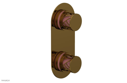 Phylrich JOLIE- Thermostatic Valve with Volume Control or Diverter with "Pink" Accents 4-589