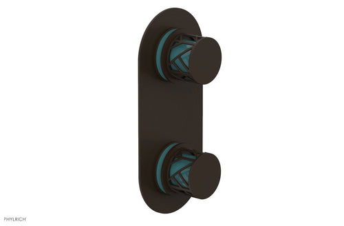 Phylrich JOLIE- Thermostatic Valve with Volume Control or Diverter with "Turquoise" Accents 4-589