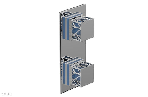 Phylrich JOLIE- Thermostatic Valve with Volume Control or Diverter with "Light Blue" Accents 4-588