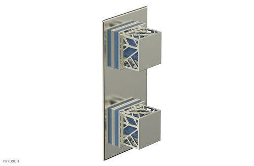 Phylrich JOLIE- Thermostatic Valve with Volume Control or Diverter with "Light Blue" Accents 4-588