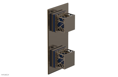 Phylrich JOLIE- Thermostatic Valve with Volume Control or Diverter with "Navy Blue" Accents 4-588