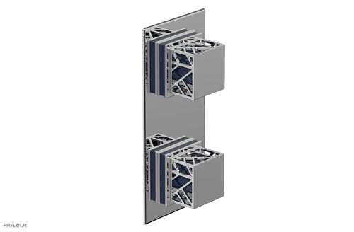 Phylrich JOLIE- Thermostatic Valve with Volume Control or Diverter with "Navy Blue" Accents 4-588