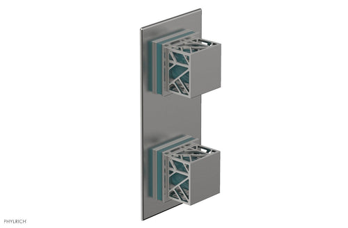 Phylrich JOLIE- Thermostatic Valve with Volume Control or Diverter with "Turquoise" Accents 4-588