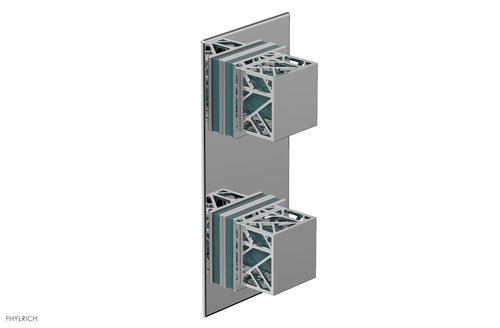 Phylrich JOLIE- Thermostatic Valve with Volume Control or Diverter with "Turquoise" Accents 4-588