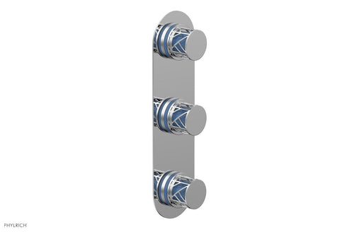 Phylrich JOLIE Thermostatic Valve with Two Volume Control with "Light Blue" Accents 4-590