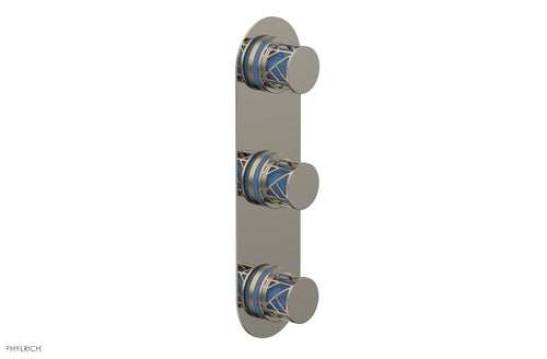 Phylrich JOLIE Thermostatic Valve with Two Volume Control with "Light Blue" Accents 4-590